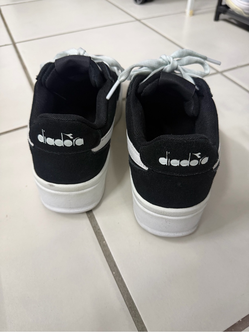 Diadora Black and White Low-Top Sneakers